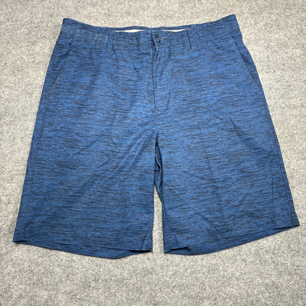 Greg Norman Tasso Elba Mens Blue Heathered Performance‎ Golf Shorts Sz.34